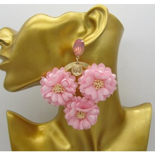 Pendientes Exaggerated Large Size Pendant Earring for Women Dangle Flower Earring Luxury Party Earrings for Women Jewelry