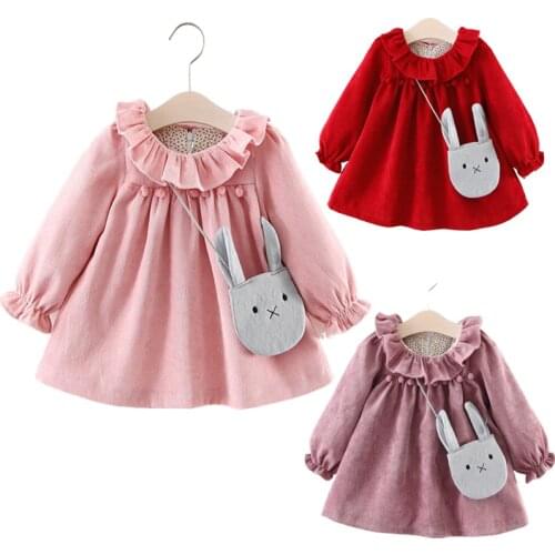 Baby Girls Princess Dress 2021 New Autumn Children A-Line Long Sleeve Dress for Girl Kids Dresses Cute Children Clothing 6-24M