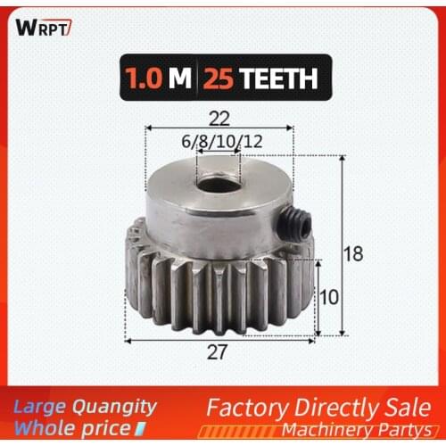 1pcs the gear 1Modulus 25Teeth 6/8/10/12mm Brass Worm Gear Wheel Accessory with Screws for Gear Box Shaft Brake