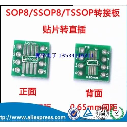 SOP8 SSOP8 TSSOP8 SMD DIP DIP Pitch 0.65 / 1.27mm Adapter Board