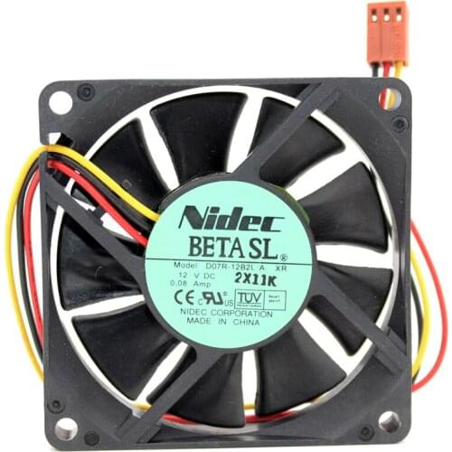 Brand new original D07R-12B2L 7cm 7015 70x70x15mm DC12V 0.08A 3 lines Speed monitoring computer chassis CPU cooling fan
