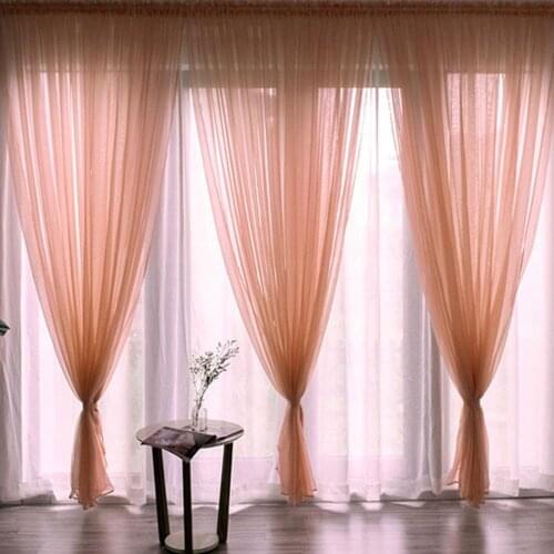 1x2.7m Shading Tulle Curtains for Living Room Window Screening Curtains Drape Panel Sheers French windows Decor