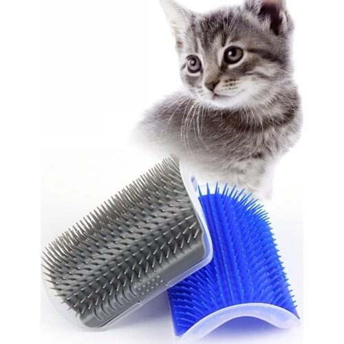 Corner Pet Brush Comb Play Cat Toy Plastic Scratch Bristles Arch Massager Self Grooming Cat Scratchers