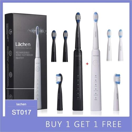 Lachen Electric Toothbrush Sonic toothbrush with 8 brush heads timer 5 modes USB charging 60 days battery life IPX7 waterproof