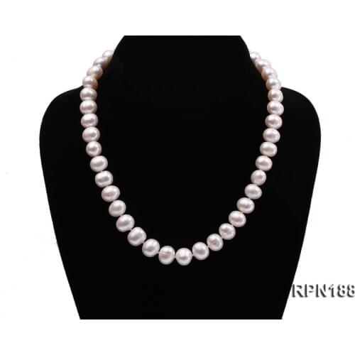 Elegant Ladies Necklace Perfect Natural White Color Freshwater Pearl Necklace Magnet Clasp Pearl Jewelry Loving Gift