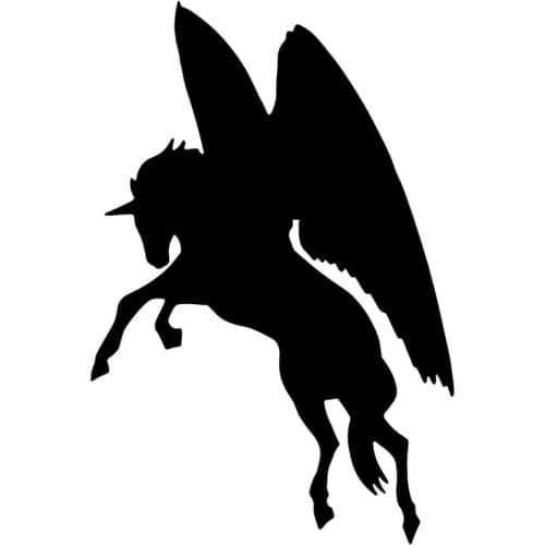 10.7*16CM Pegasus Unicorn Flying Horse Car Styling Stickers Creative Vinyl Car Body Decals Black/Silver C9-1015