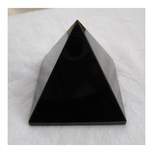 400g natural .obsidian quartz crystal pyramid point healing Free shipping