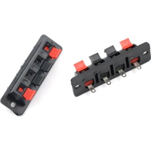 5pcs Plate Stereo Speaker Terminal Strip Block 4 Pin 4 Position Push Release Connector Wholesale