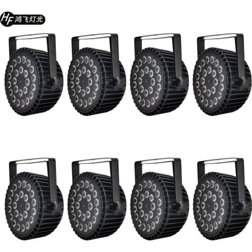 8 pieces / aluminum 24x18w RGBWA UV 6in1 LED Par light DMX512 dj dyeing par lights stage light
