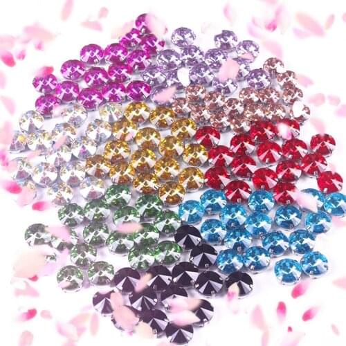 Rhinestones Diamond Jaw Drill Applique Diamante for Sewing Handiwork Stickers Strass Rhinestones Sewn Rhinestone Round Claws DIY