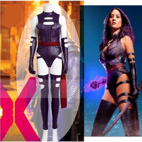 American Film Arrival X-men Psylocke Elizabeth Purple Sexy Suit Cosplay Costume XS-XXL Jumpsuits Halloween Carnival Christmas