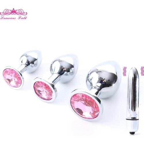 Anal Plug Unisex Anal Sex Toys for Women Men Gay Anal Vibrator Clitoris Stimulator Dildo Metal Butt Plug Anal Trainer for Couple