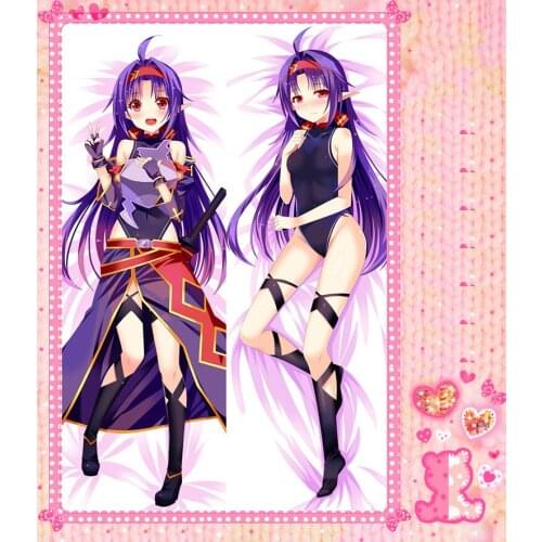 Anime Cartoon Sword Art Online Peachy Poly Microfabric Bolster Hugging Pillow Case Cover Pillowcase Peach Skin 2 Way / WT 12045