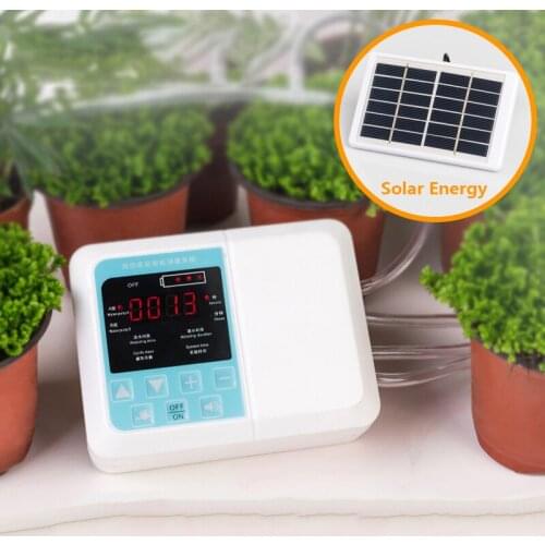 The New Solar Garden Automatic Watering Timer Device-drip Irrigation Pump Smart Flowerpot Plant Home Gardening Watering Set 2021