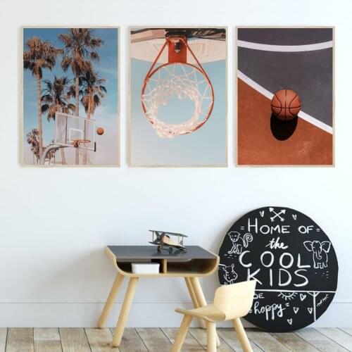 Basketball Posters and Prints Teen Wall Art Decor Sport Series Basketball Hoop Photography Canvas Painting Decoration Boy Gift