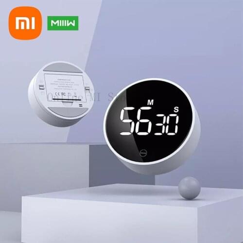 Xiaomi Clock Miiiw Rotating Timer Brightness Adjustable Magnetic LED Digital Display Portable Simple Kitchen Cooking Alarm Clock