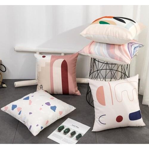 Polyester Cushion Cover Abstract Pattern Pillow Covers Decorative INS Style Printed 45x45 Sofa Throw Pillow Case Home Decoration