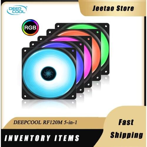 DEEPCOOL RF120M 5-in-1 kIT 120mm 12V 4PIN RGB PWM mute chassis fan with controller 12CM support chassis & cold exhaust fan