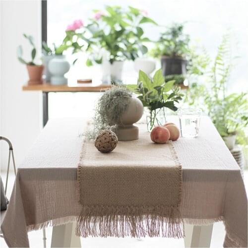 Jute Rug Area Rugs Table Runner Tables Cloth Decoration Carpet with Tassels Badroom Floor Mats Nordic Chic Room Decor