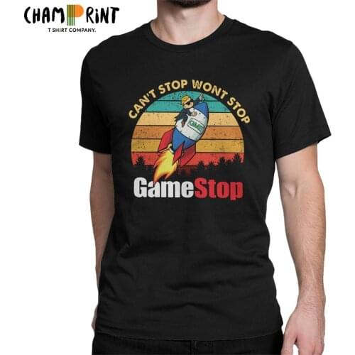 Gamestop Wall Street Elon Musk Reddit T-Shirts Men Wallstreetbets GME WSB T Shirt Stock Stonks Trader Meme Tee Shirt Plus Size