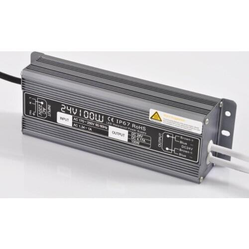 24V/100W waterproof switch mode Power Supply;IP67 rated;AC170-240V/AC90-130V input;DC24V output