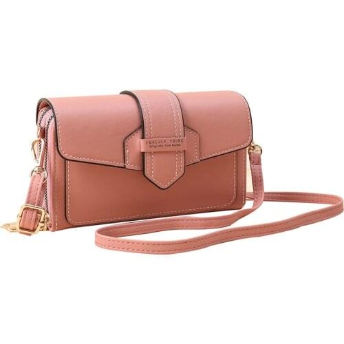 Korean trend Small Bag for phone 8 Colors brand Wallets with shoulder straps leather wallet large capacity long ladies purse