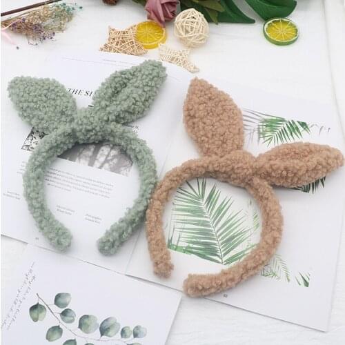 Korean Plush Cute Rabbit Ear Headband Wash Face Headband Party Birthday Gift Christmas Halloween Headband