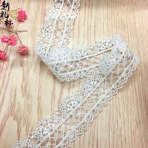 Beautiful 15Yards Embroidery Polyester Lace Trim African Cord Lace Fabric DIY Lace Applique Ribbon Accessories Sewing Materials