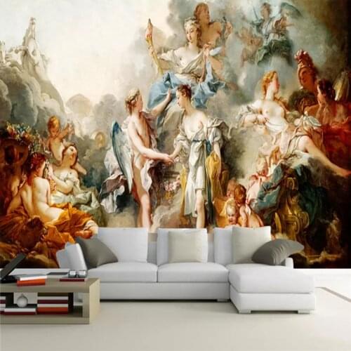 Custom Mural Wallpaper European Style 3D Retro Figure Wall Painting Living Room TV Sofa Home Decor Background Wall Paper For 3 D
