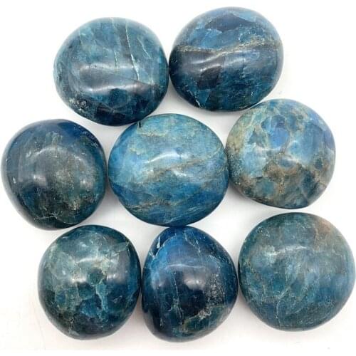 Natural Crystal blue Apatite Palm Stone Tumbled Egg Chakra Healing Quartz Wicca Decor Gift