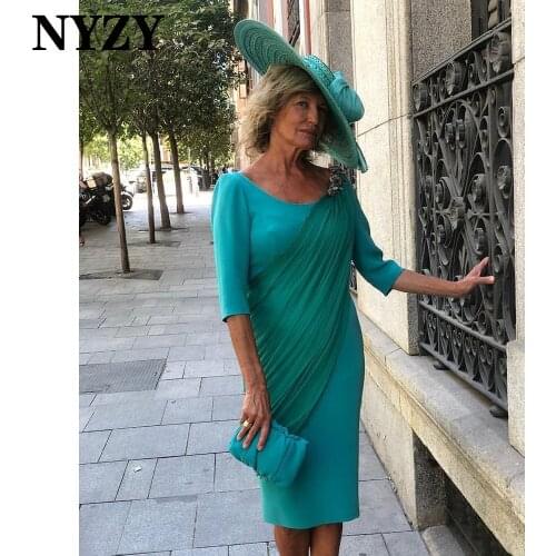 NYZY M357 Elegant Half Sleeves Sheath Mother of the Bride Dresses Short 2021 Wedding Party Dress Evening Gown Robes de Cocktail
