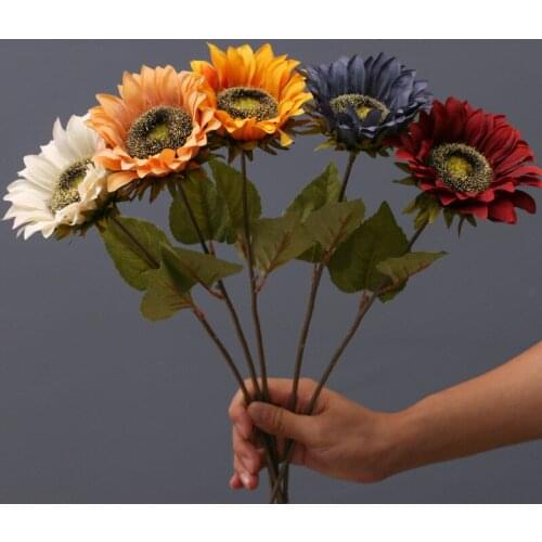 Nordic retro color single sunflower simulation flower sunflower wedding home photography props gifts