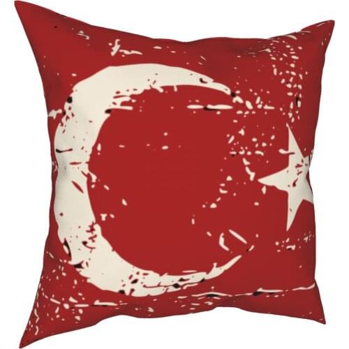 The Republic Of Turkey Flag Pillow Case Home Decorative Cushion Cover Throw Pillow for Home Polyester Double-sided Printing
