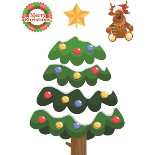 Christmas Static Sticker Fridge Window PVC Decal Home Office Shop Self-adhesive Decoration, Long Hat Santa Clause