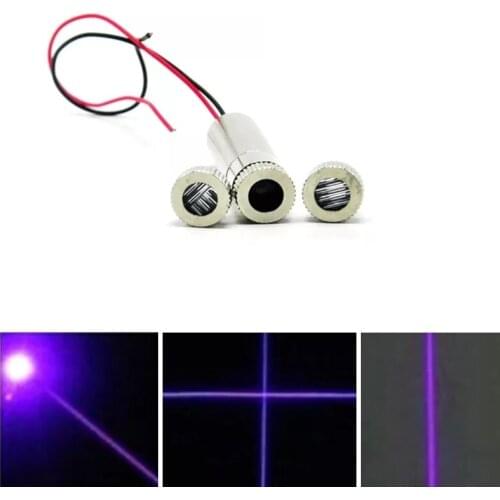 Blue-Purple Laser 405nm 20mW Focusable Laser Diode Module 3in1 Dot Line Cross Caps Light 12x35mm