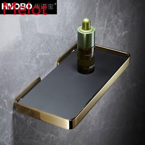 Nordic black gold copper bathroom one character partition, toilet mirror front dressing table storage rack, bathroom shelf