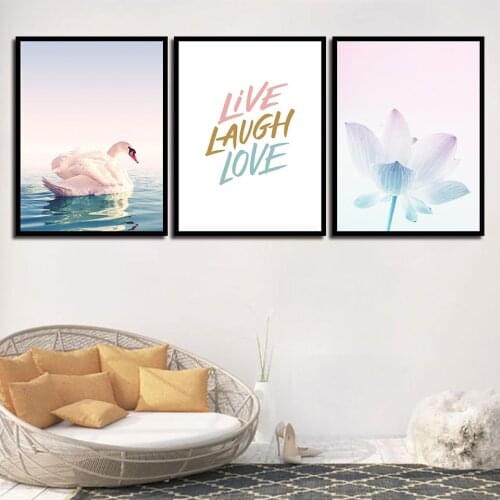 Nordic Minimalist Beautiful Flowers Dreamy Modern Home Decor Painting Space Wall Art For Living Room Poster Canvas Unframed