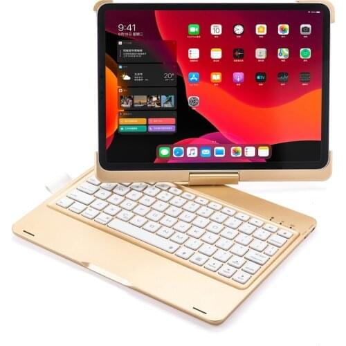 Slim 7 Colors RGB Backlight 360 Rotation Wireless Bluetooth Russian/Hebrew/Spanish Keyboard Case Cover For iPad Pro 11 2018 2020