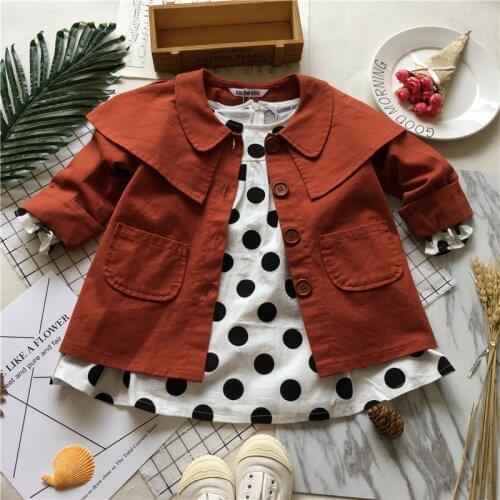Tonytaobaby Autumn Clothing New Style Baby Girls Caramel Kids' Overcoat Toddler Girl Winter Clothes