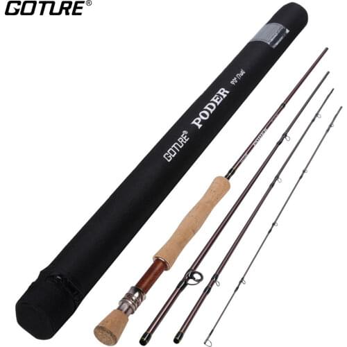 Goture PODER Series Fly Fishing Rod 2.7M 30T Carbon Fiber Fly Rod M/MF Action 4wt/5wt/7wt/8wt with Portable Tube For Trout Bass