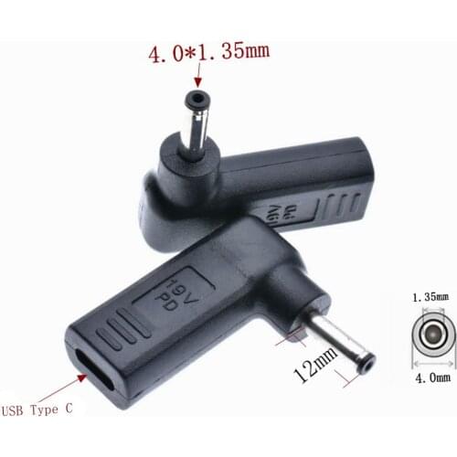 DC Power Adapter USB 3.1 Type C Female to 4.0 x 1.35mm Male Plug Right Angled Connector Adapter for ASUS Deluxe14 13