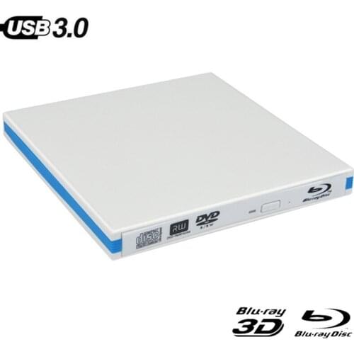 USB3.0 Bluray External Optical Drive 3D Player BD-RE Burner Recorder DVD+/-RW DVD-RAM for Laptop Computer Mac PC