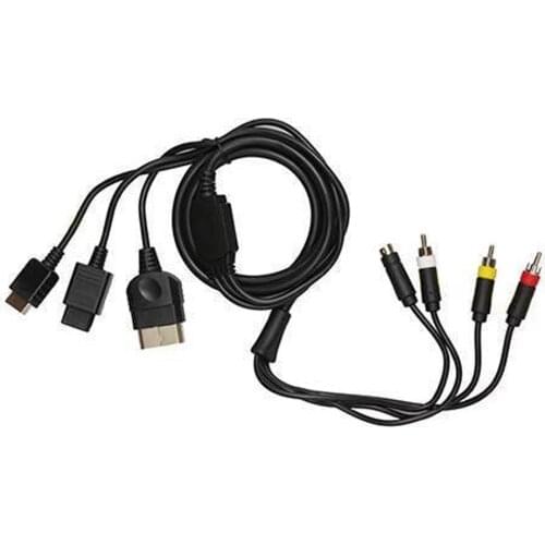 500PCS High quality 6in1 av audio cable s-video cable for Xbox/PS1/PS2/N GC/N64/SNES