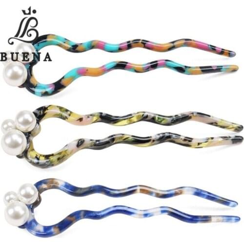 Woman Ink And Wash Hair Pins U-Shaped Hair Pins Retro Hairpin For Bridal Jewelry Tiara Accessories Hairstyle Design Tool