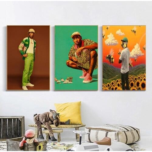 Famous Singer Tyler The Creator Posters Canvas Painting on The Wall Art Pictures for Modern Home Bar Wall Decoration