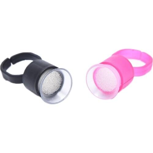 20pcs Tattoo Ink Ring Cups Glue Cap with Sponge Microblading Pigment Cup Tattoo Tool Holder Permanent Makeup Accessories Supply