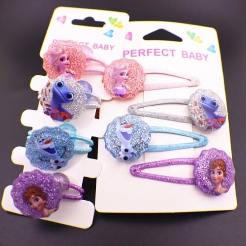4 pcs set Disney elsa anna princess hair rope head rope children girl hair tie jewelry cartoon diamond hair tie gift set