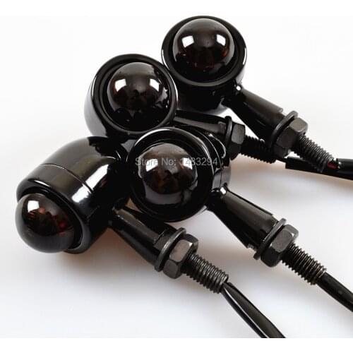 4x Motorcycle Bullet Turn Signal Indicator Light Fits For Harley Chopper Amber Black