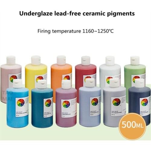 500ML/bottle Underglaze Color Concentrated Monochromatic Glaze Lead-free Ceramic Pigment Firing Temperature 1160~1250 Degrees