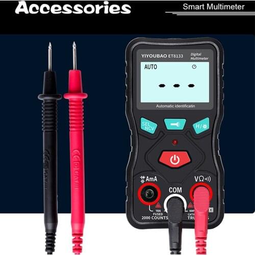 Automatic Digital Multimeter 600V True-RMS Smart NCV AC/DC Voltage Current Ohm Capacitance Diode Test Multimetro Tool Flashlight